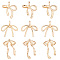 12Pcs 3 Styles Brass Pendants, Bowknot Charms, Long-Lasting Plated, Cadmium Free & Lead Free, Rack Plating, Real 14K Gold Plated, 21~29x18~22.5x3.5~4.5mm, Hole: 1.5~2.5x2.5~3.8mm, 4pcs/style