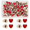 100Pcs CCB Plastic Shank Buttons, with Enamel, Heart, Red, 12x12.5x8mm, Hole: 2.6mm