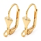 Brass Leverback Earring Findings, Shell Shape, Nickel Free, Real 18K Gold Plated, 16x6x11.5mm, Hole: 1.8mm, Pin: 1mm