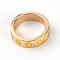 Alloy Rings, with Enamel Rings, Golden, Flower & Moon, Yellow, 5.5mm, Inner Diameter: 17mm