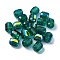 AB Color Plated Glass Beads, Faceted Barrel, Dark Cyan, 8.5x7.5mm, Hole: 1.4mm