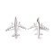 Alloy Pendant, Airplane Charm, Platinum, 39x38x13mm, Hole: 7mm