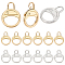 16Pcs 2 Colors Alloy Zipper Slider, Round, Platinum & Golden, 38x28x4mm, Hole: 9x7mm, 8pcs/color