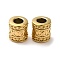 304 Stainless Steel Beads, Large Hole Beads, Column with Infinity, Real 18K Gold Plated, 8x8.5mm, Hole: 3.8mm