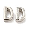 Platinum Plated Alloy Beads, Initial Letter, Letter.D, 10x3mm, Hole: 1.8mm