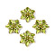 Matte Spray Painted Acrylic Beads, Flower, Golden Edge Plated, Yellow Green, 39.5x45x10.5~11.5mm, Hole: 1.8mm