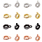 16Pcs 4 Colors Brass Micro Pave Cubic Zirconia Tube Bails, Loop Bails, Ring, Mixed Color, 8.5x6x2mm, Hole: 1mm, 4pcs/color