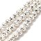 Electroplated Natural Lava Rock Beads Strands, Bicone, Silver Plated, 4x5mm, Hole: 0.8mm, about 90~92pcs/strand, 15.75 inch(40cm)