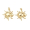 Brass Pendants, Sun, with Jump Rings, Lead Free & Cadmium Free, Long-Lasting Plated, Rack Plating, Real 18K Gold Plated, 32x30x4mm, Hole: 3mm