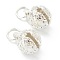 Brass Pendants, Bell, 925 Sterling Silver Plated, 16x12x12mm, Hole: 6mm