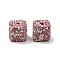 Cube Shape Polymer Clay Rhinestone Beads, for DIY Jewelry, Pen & Phone Chain Crafting Decorations, Light Rose, 14.5x14.5x14.5mm, Hole: 4mm