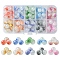 100Pcs 10 Colors Two Tone Spray Painted Crackle Acrylic Beads, Round, Mixed Color, 10mm, Hole: 1.8mm, 10pcs/color