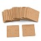 Blank Kraft Paper Earring Display Cards, Square, BurlyWood, 5x5x0.036cm, 100pcs/bag