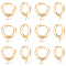 20Pcs 201 Stainless Steel Huggie Hoop Earring Findings, with Loops and 316 Surgical Stainless Steel Pins, Real 24K Gold Plated, 18 Gauge, 16x13.5x2.5mm, Hole: 2.5mm, Pin: 1mm