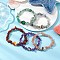 Natural & Synthetic Mixed Gemstone Chips Beads Stretch Bracelets, with Synthetic Turquoise Turtle, Jewely for Women, Inner Diameter: 2-1/8 inch(5.4cm)