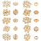 100Pcs 10 Style Rack Plating Alloy Beads, Long-Lasting Plated, Flower & Flat Round & Disc & Rondelle & Pumpkin, Real 14K Gold Plated, 5.5~7x5.5~6.5x1.5~4.5mm, Hole: 1~2.1mm, 10pcs/style