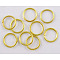 Iron Jump Rings, Open Jump Rings, Cadmium Free & Nickel Free & Lead Free, Golden, 5x1mm, 18 Gauge, Inner Diameter: 3mm, about 12000pcs/1000g