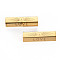 304 Stainless Steel Beads, with Rhinestone, Hexagonal Prism with Word Love, Real 14K Gold Plated, 25.5x9x8mm, Hole: 1.6mm