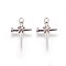 Tibetan Style Zinc Alloy Pendants, Cross, Antique Silver, 25x16.5x4.5mm, Hole: 2mm