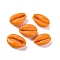 Baking Painted Cowrie Shell Beads, No Hole/Undrilled, Dark Orange, 14.5~22x9~15.5x6~9.5mm