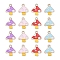 40Pcs 4 Colors Autumn Theme Alloy Enamel Charms, Cadmium Free & Lead Free, Mushroom, Mixed Color, 15x13x1.5mm, Hole: 1.5mm, 10pcs/color