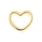 Brass Heart Linking Rings, Long-Lasting Plated, Real 18K Gold Plated, 8.5x10.5x1mm, Inner Diameter: 5x8mm