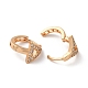 Латунные серьги-кольца со стеклом EJEW-K256-92KCG-2
