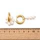Асимметричные серьги-кольца из нержавеющей стали 304 и пресноводного жемчуга EJEW-S254-01G-3