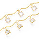 Цепи из латуни и стекла с фестончатыми прутьями CHC-T018-09G-1