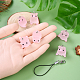 Наборы для самостоятельного изготовления ремешка для мобильного телефона из полупрозрачной смолы в виде свиньи DIY-YW0011-17-4