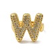 Открытое кольцо-манжета из латуни с надписью микро паве для женщин с прозрачным кубическим цирконием RJEW-N046-03W-G-2