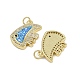 Латунные микропроволочные кубические циркониевые подвески из эмали KK-L249-04G-01-2