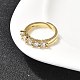 Латунные микро проложить пальцев кольца кубического циркония RJEW-P166-08A-G-3