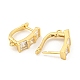 Покрытие стойки латунь микропаве фианит серьги обручи EJEW-C102-22G-01-2