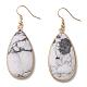 Натуральный Howlite болтающийся серьги EJEW-L179-01E-1