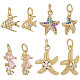 12шт 4 стиля латунные подвески с микропаве и кубическим цирконием KK-BBC0019-51-1