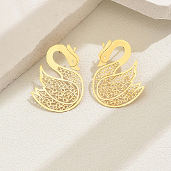 Серьги-гвоздики из нержавеющей стали в форме лебедя PT7551