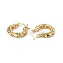 Латунь обруч серьги для женщин EJEW-M213-43G