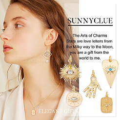 10шт 5 стиля латунные микропаве прозрачные подвески с кубическим цирконием&nbsp;FIND-SC0002-58