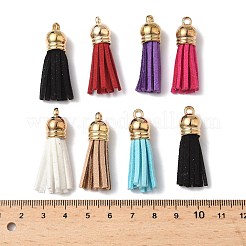 14 шт. 7-х цветные замшевые кисточки&nbsp;DJEW-FP0001-02