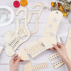 2 комплект 2 стильных деревянных сердечек для самостоятельного вязания носков с рисунком в виде полых носков ручной работы WOOD-PH0001-67