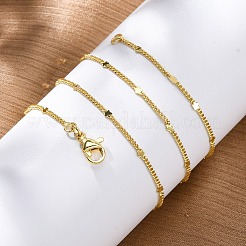 Латунные бордюрные цепи со звездным ожерельем для женщин&nbsp;LS-NJEW-P265-11G