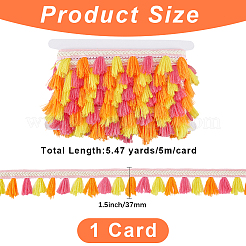 5.47 ярд полиэстеровой кружевной отделки с бахромой в этническом стиле&nbsp;SRIB-CY0001-32A