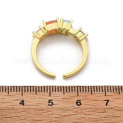 Манжеты из латуни с микро паве кубический цирконий для женщин RJEW-C123-07G