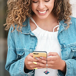 8 шт. 8 стильных милых мультяшных ремешков для мобильных телефонов с эмалевым сплавом в виде луны/звезды/планеты HJEW-DR0001-01