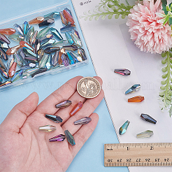 70 шт. 7-х цветные граненые стеклянные бусины в форме капли с радужным покрытием&nbsp;EGLA-PH0001-64