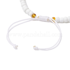 Браслеты из синтетической бирюзы и стеклянных семян BJEW-JB11157-02