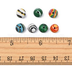 140шт 7 стиля синтетические малахитовые бусины G-YW0001-16