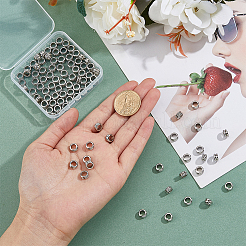 201 нержавеющая сталь рифленые европейские бусины STAS-DC0015-64