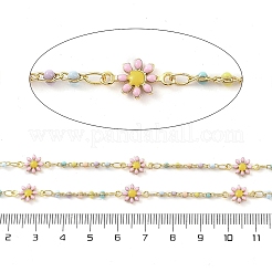 Латунные цепочки с цветком ромашки CHC-C003-11G-01